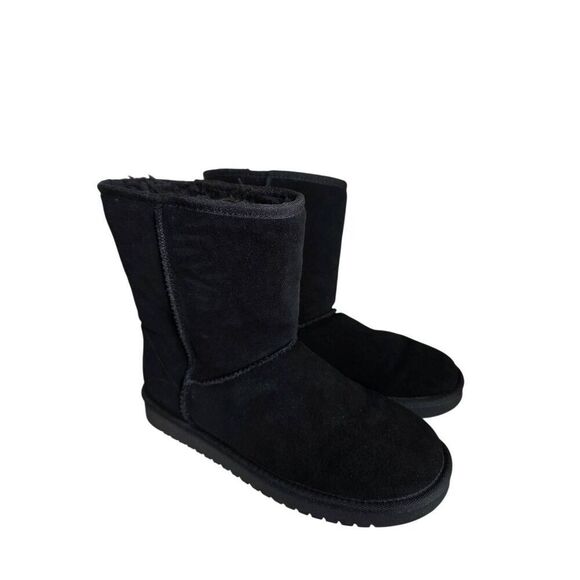 Koolaburra by UGG Black Short Boot Size 7 Suede Molded EVA Shearling NEW - Picture 2 of 7